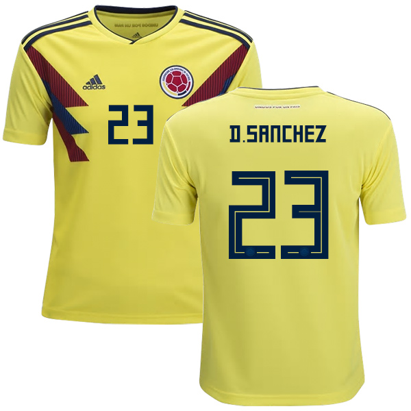 Colombia #23 D.Sanchez Home Kid Soccer Country Jersey